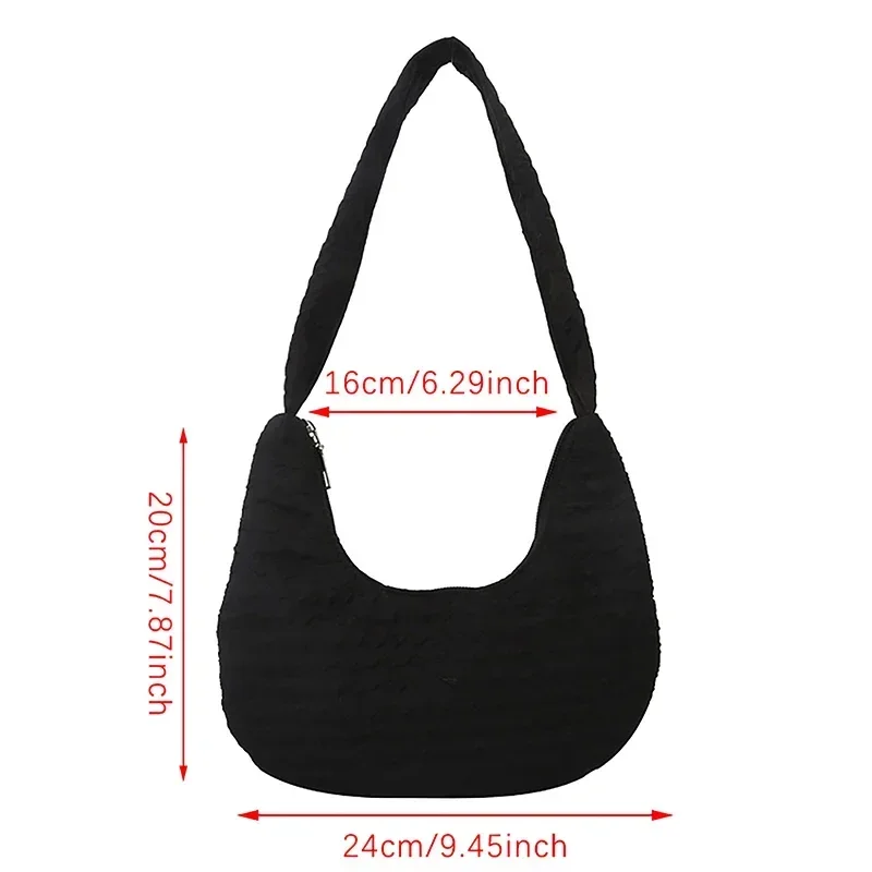 Soft Pleated Women Small Shoulder Bag Casual Simple Handbags Designer Artistic Style Underarm Bag Sweet Dumplings Bag