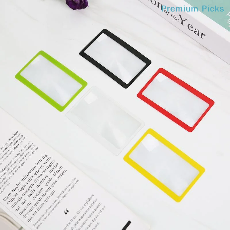 portable2Pcs Ultra Lightweight Card Magnifying Glass Portable Pocket Magnifier for Reading Fine Print Receipts Barcodes