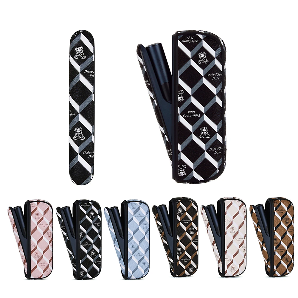 Fashion Geometry Leather Case for IQOS ILLUMA I Elektronik Sigara Door Cover for ICOS ILLUMA I 7TH 8TH Case