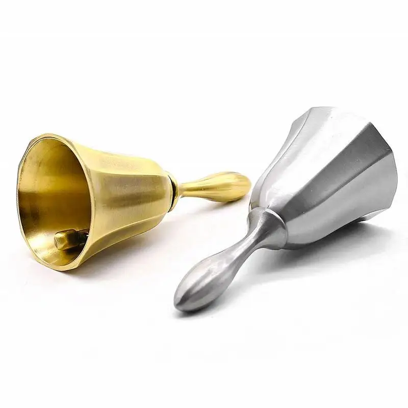 Christmas Hand Bell Gold Silver Color Santa Claus Jingle Bells Party Supplies Cristmas Decoration Restaurant Call Bell Service