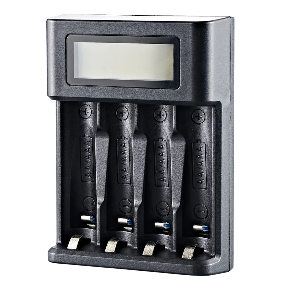 4 Slots LCD Display Smart LCD Charger Independent Slot Fast Charger USB Input for NI-MH /NI-CD AA AAA 1.2V Rechargeable Battery