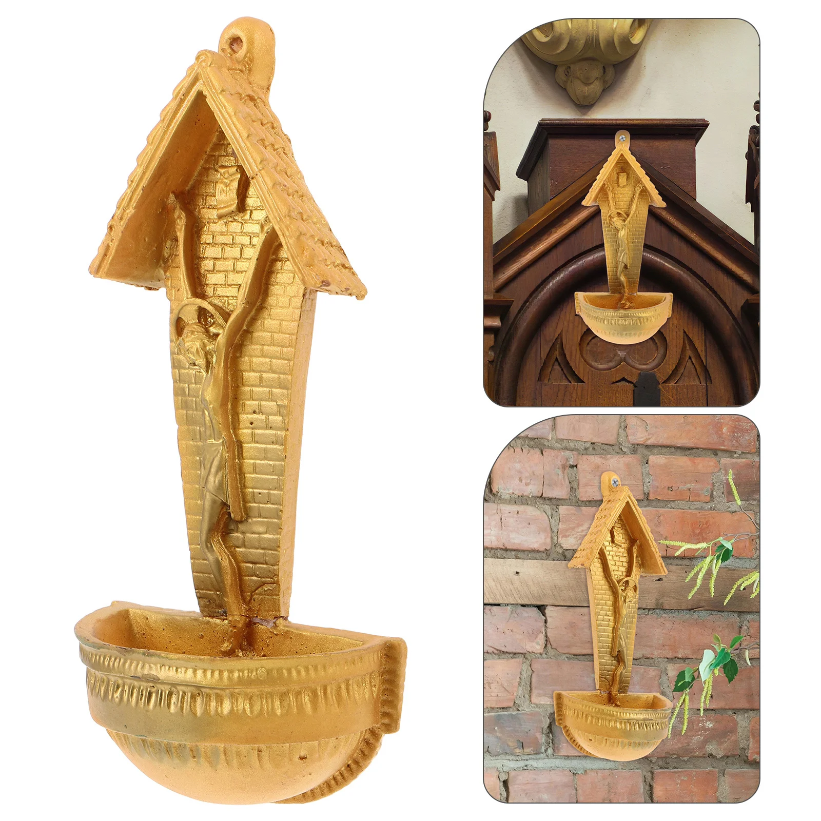 

Holy Water Basin Decor: Wall Mount Catholic Religious Font For Entrance Home Chapel Indoor Ceremony Resin Hanging Church Style