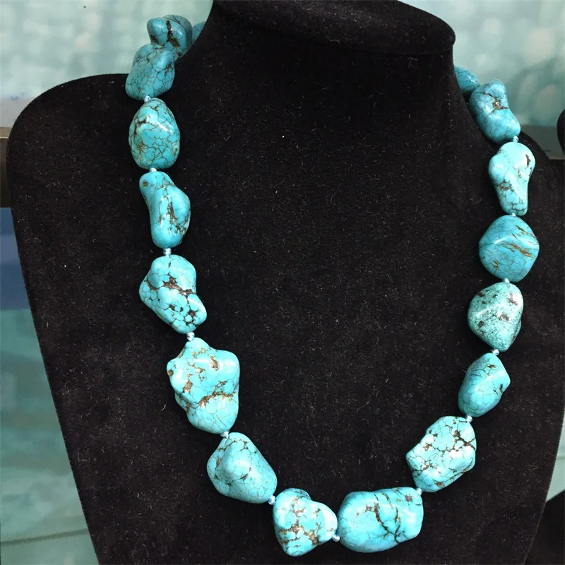 Genuine Calaite Necklace Knot Turquoise Necklaces Nugget Handmade Customize Gemstone Natural Stone Jewelry for Woman Sister Gift