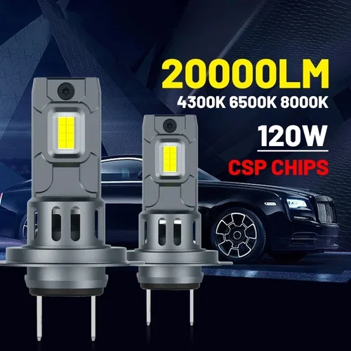 Imagen 2 del producto Faro LED H7 de alta potencia 1:1, tamaño Mini, 20000LM, 6000K, lámparas superbrillantes, Plug and Play, bombillas para faros de coche Amagi
