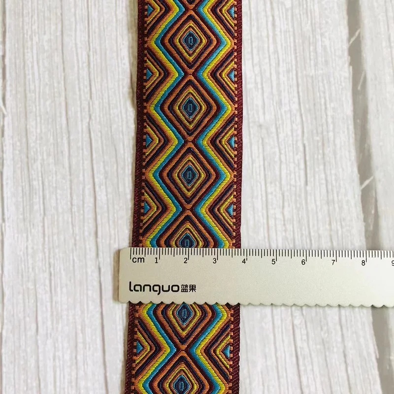 10yards/Lot Wide 5CM Woven Jacquard Ribbon Geometry For Straps Clothing Accessory ZH-4978