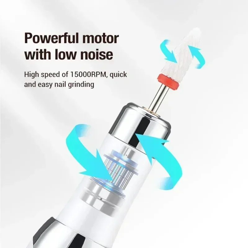 Electric Nail Polisher Drill Bits Professional Nails Grinding Polishing Art Sanding File Pen Removal Dead Skin Manicure Machine