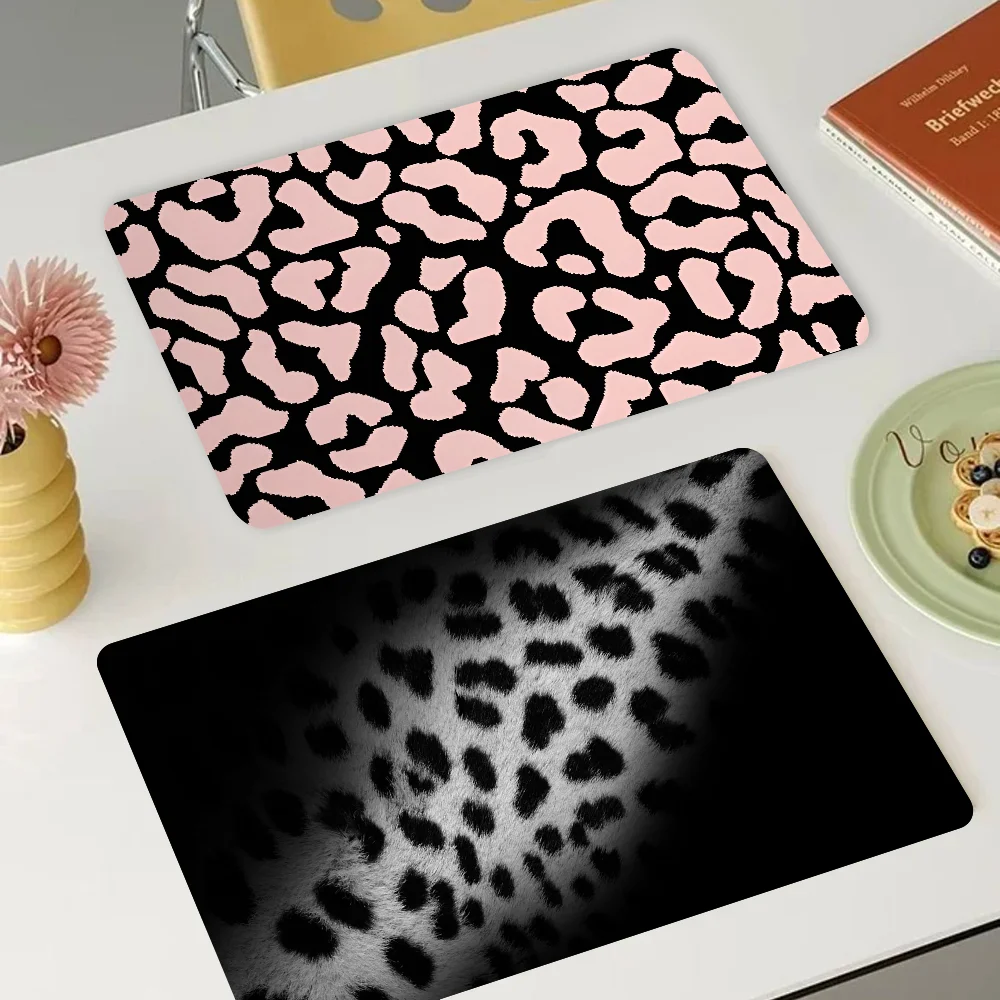 

Leopard Kitchen Drainage Mat Retro Style Dish Drying Pads Absorbent Placemats Drainer Tableware Mats Accessories