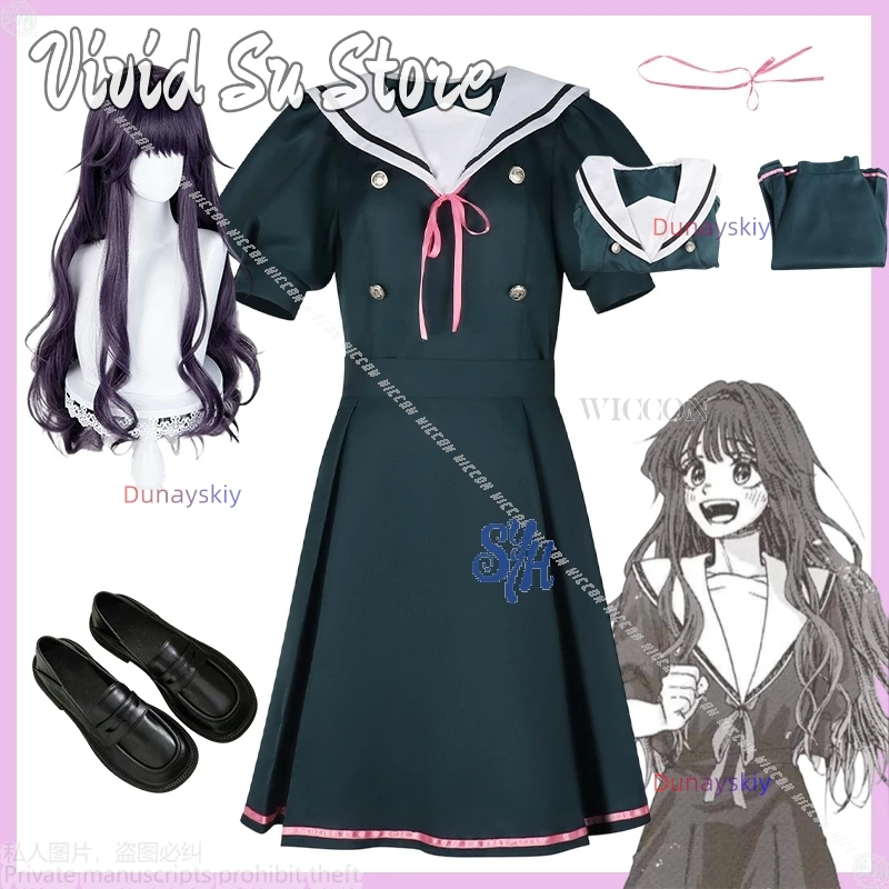 Waguri Kaoruko Cosplay les fleurs parfumées avec dignité Anime jepRobe courte d'été JK pour l'école, perruques Lolita Halloween