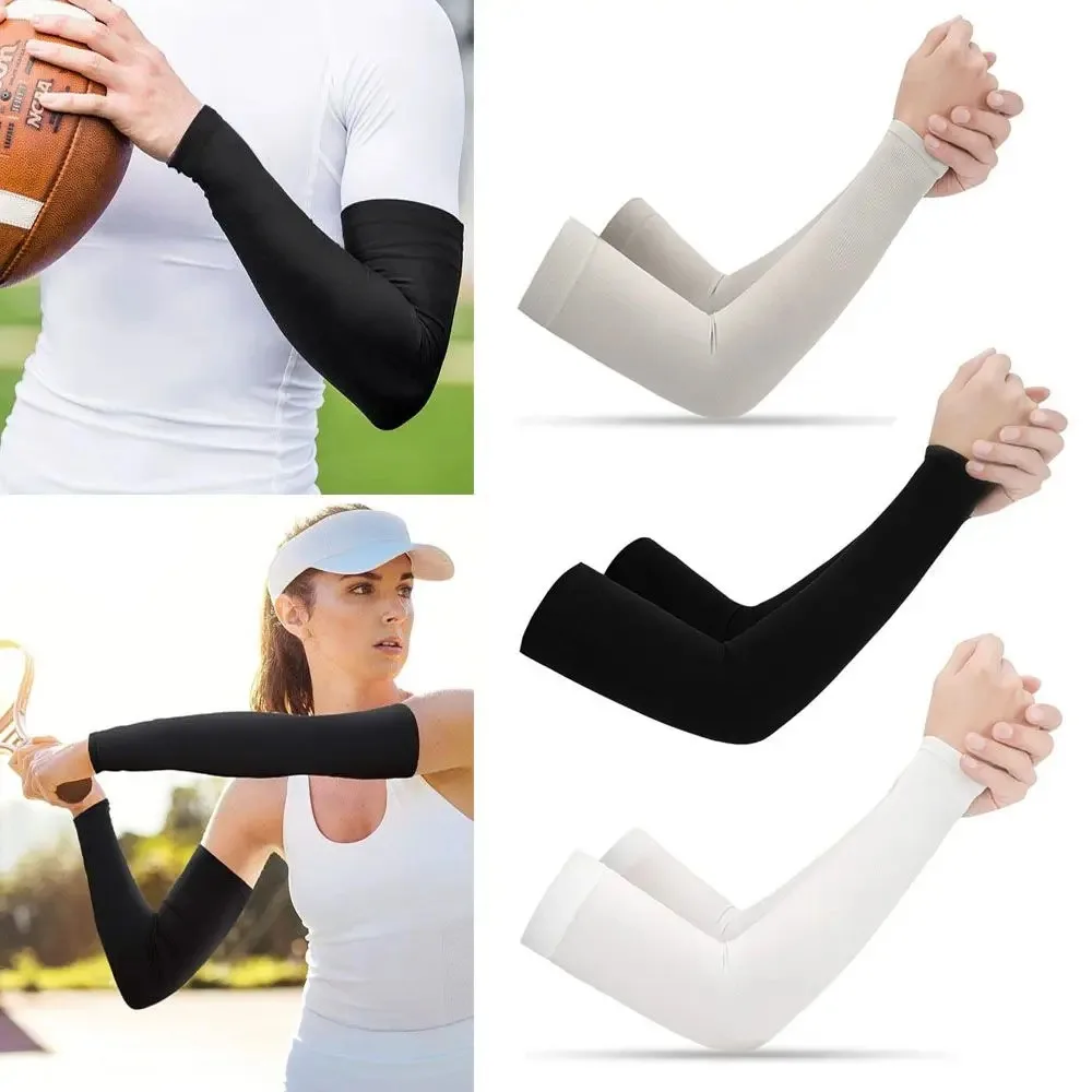 Mangas de brazo para correr, calentadores deportivos, protección solar UV, cubierta de mano, calentador de refrigeración, pesca, ciclismo, 2 uds.