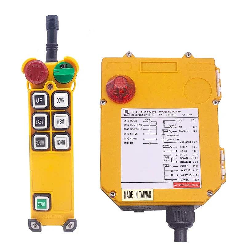 F24-6D Telecrane 6 Button 2 Speed Radio Factory Manufacturer Low Price Remote Wireless Crane Industrial Remote Control