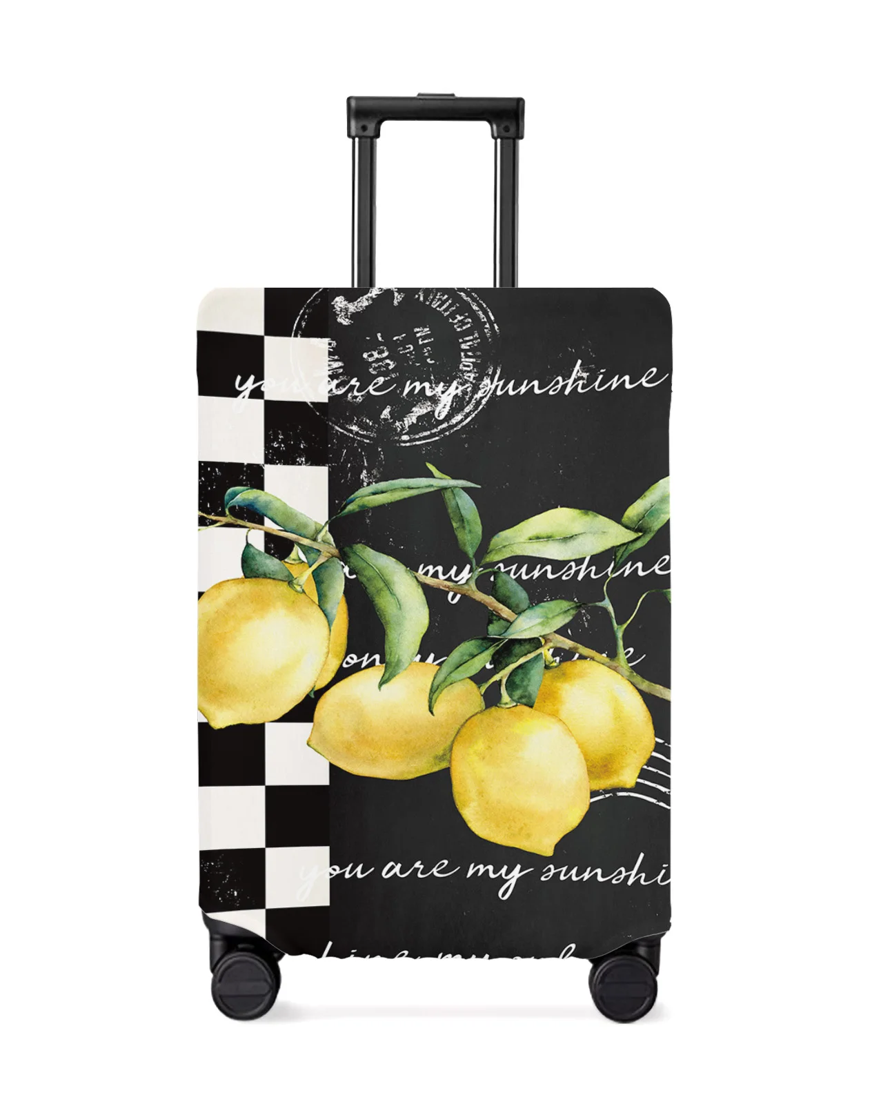 

Farm Fruit Lemon Plaid Travel Luggage Protective Cover for Travel Accessories Suitcase Elastic Dust Case Protect Sleeve