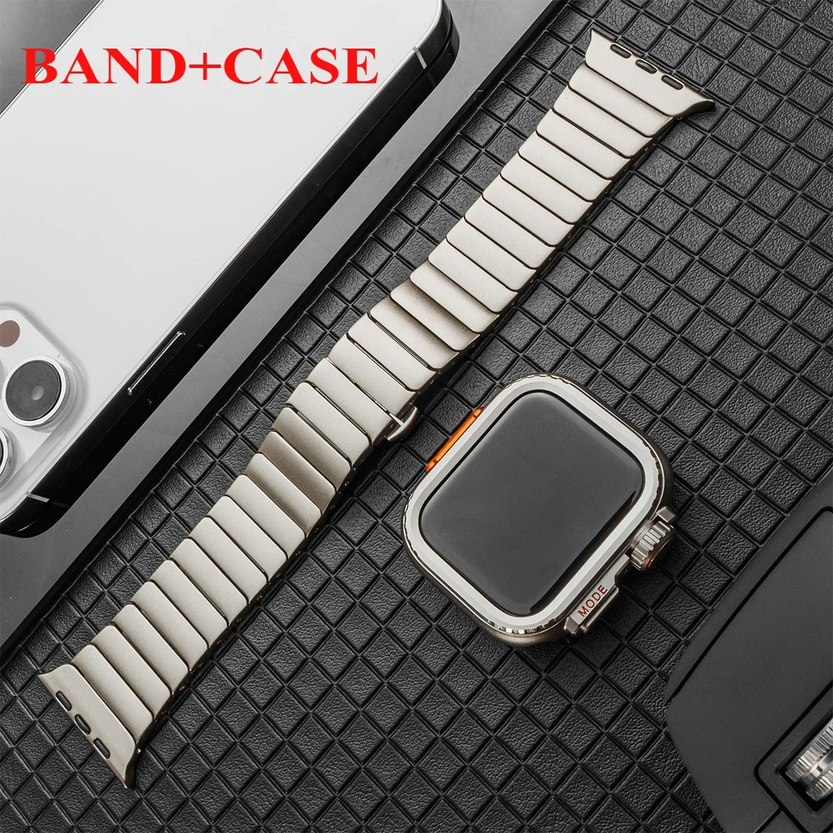 Strap+Metal Bumper Case For Apple Watch 45mm 44mm Protector Frame Cover Stainless Steel Band For iWatch Series 9 8 7 6 5 4 SE