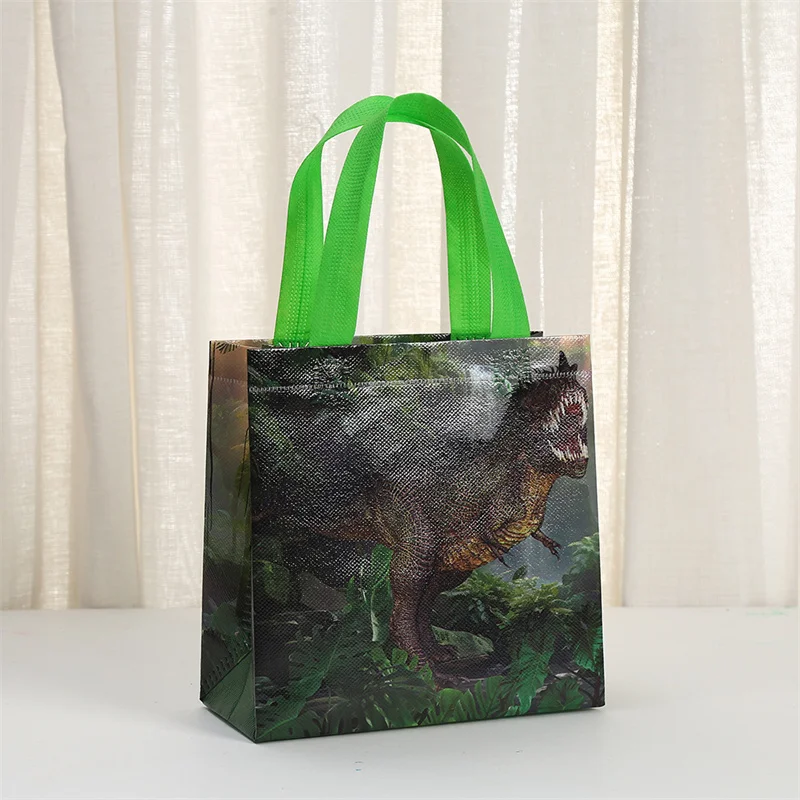 StoBag 8/20pcs Cartoon Dinosaur Non-woven Tote Bags Kids Gift Package Fabric Waterproof Storage Reusable Pouches Birthday Party