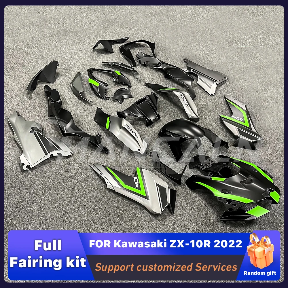 

Fit for Kawasaki ZX-10R ZX10R 2022 Full Fairing Kit ABS Matte black grey Motorcycle Fairings Set Painted Bodywork Custom