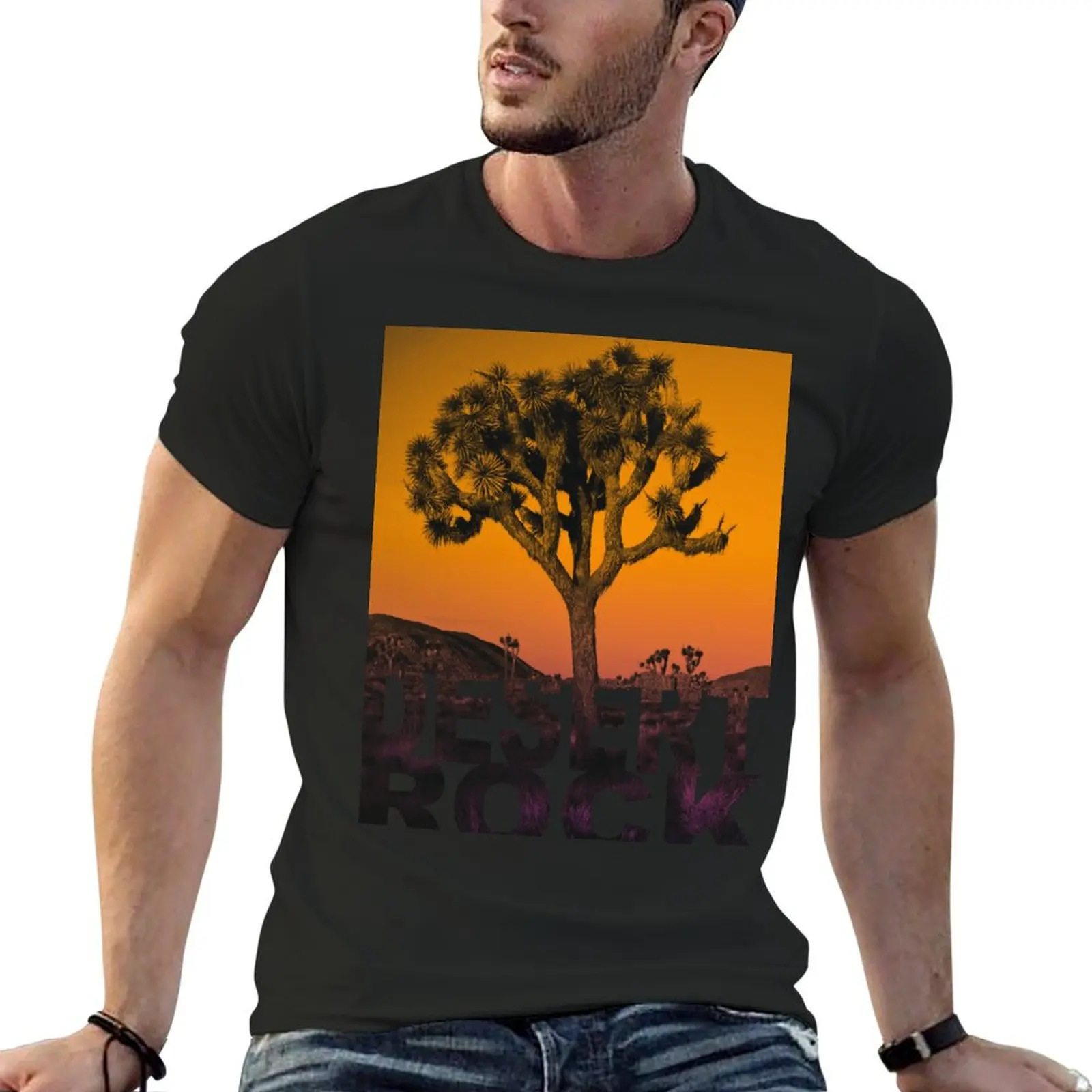 

Desert rock T-Shirt street wear oversizeds mens graphic t-shirts anime