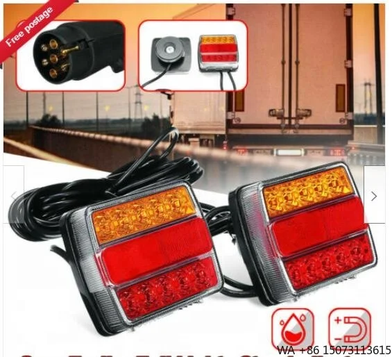 100% Waterproof Magnetic Square New  Boat Truck Semi Truck Side Tail Light