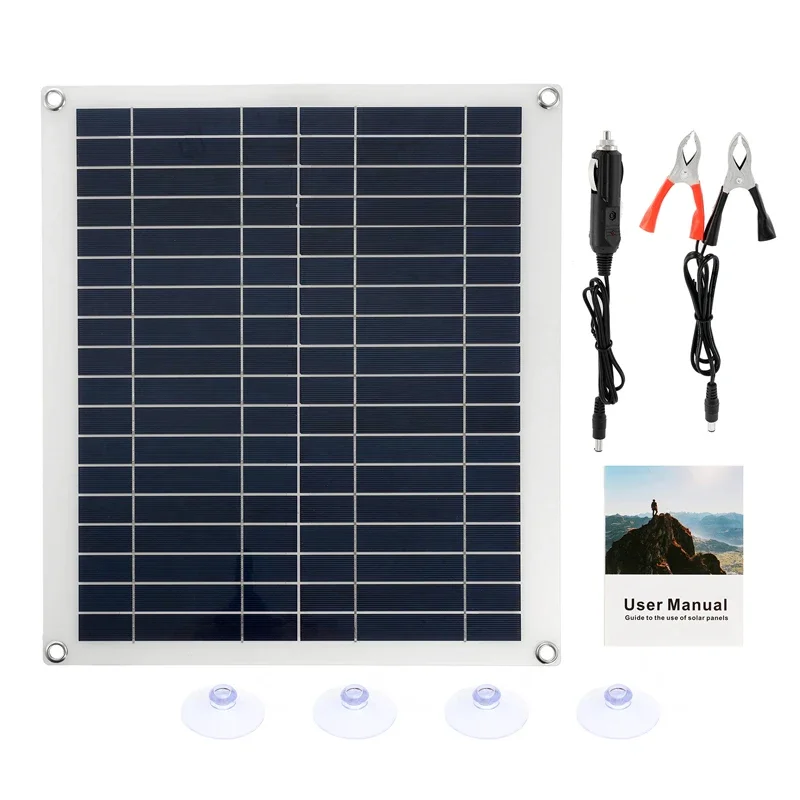 110V/220V Solar Power System 50W Solar Panel 30A Charge Controll 6000W DC to AC Inverter Power Generation Kit for Phone Outdoor