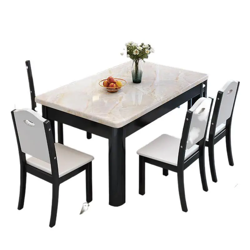 

Marble, table and chair, combination, modern minimalist, rectangular, solid wood