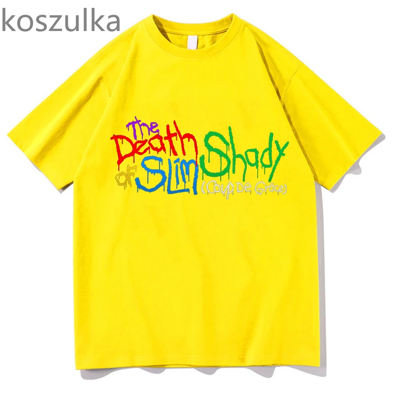 Camiseta con estampado de Eminem Tobey The Death Of Slim Shady, divertida camiseta conmemorativa para fanáticos del verano, camisetas de algodón Unisex, ropa