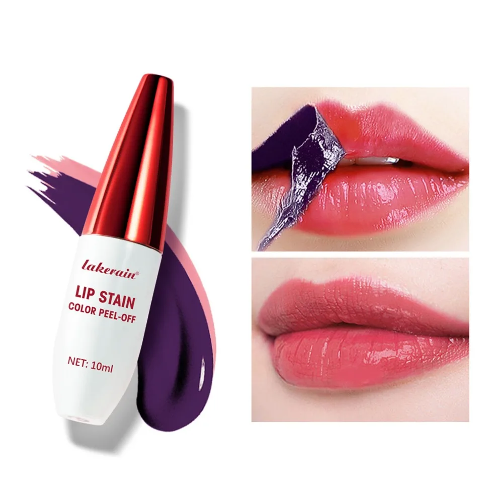 Hot 3-kleuren peel-off lipgloss niet gemakkelijk te vervagen mat oppervlak lipvlek waterdicht roze roze lip tint geschenken