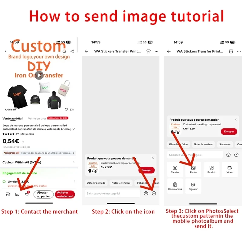 Custom Logo or Pictures Iron-On Transfer for Clothing DIY A-Level Washable T-shirts Thermal Stickers DTF Heat Transfer Patches