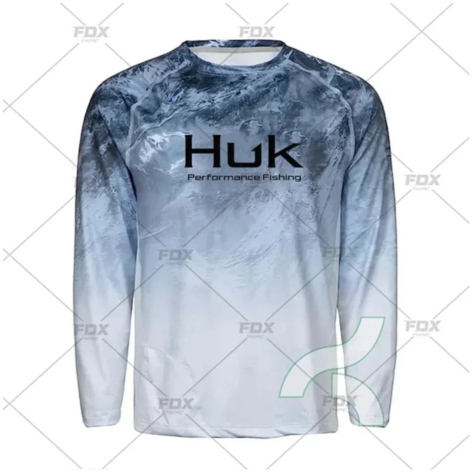 

HUK Fishing Shirt UPF 50 Long sleeved T-shirt Men Outdoor Sun Protection Fishing Clothes Ropa De Pesca Breathable Anti-UV Jersey
