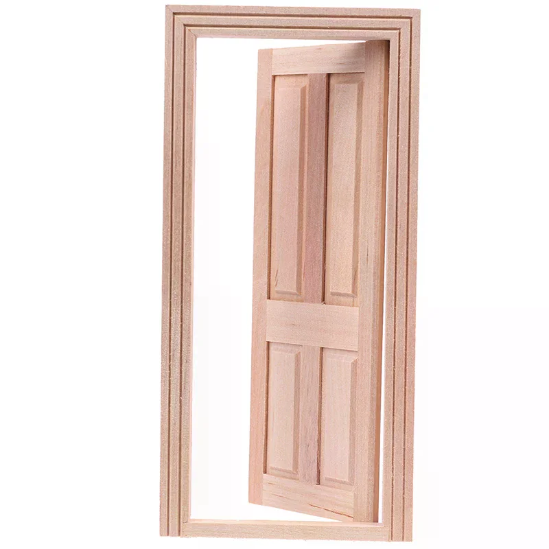 

DIY Model Accessories Toys 1/12 Dollhouse Miniature 4 Panel Interior Wooden Door