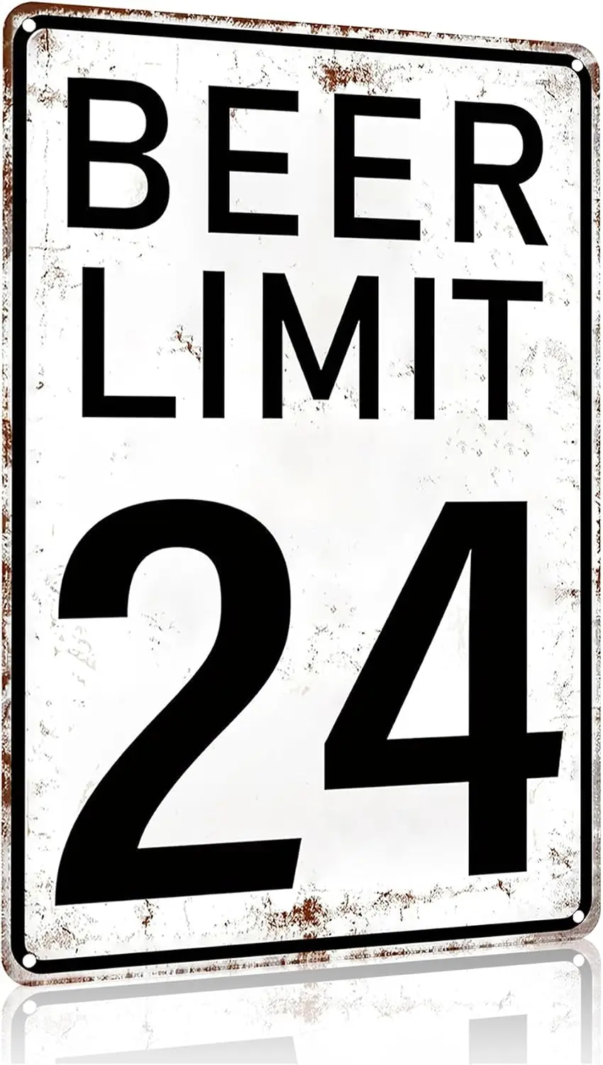 Crazysign Bar Accessories Vintage Beer Limit 24 Tin Sign for Home Bar Man Cave Garage Basement Decor   (3396)--Tin Sign