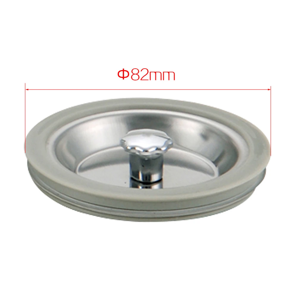 

Заглушка из нержавеющей стали 82 мм, уплотнение воды, кухонная сливная пробка, прочная плоская крышка, устойчивая к плесени, легко чистящаяся металлическая пробка для раковины
