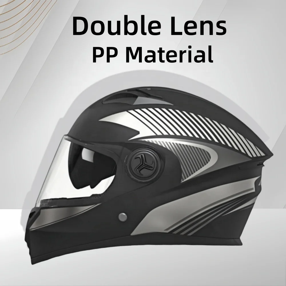 NEW The Tail PP Material Best adult full face motorcycle helmets HD Double Lens safety helmet bicycle Riding helmet With Low MOQ