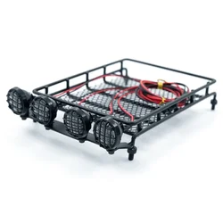 Racks de tejadilho universais com luz LED, RC Crawler Car, SCX10, CC01, MN, D90, D91, D99, MN90, MN99S, 1/14, 1/12, 1/10