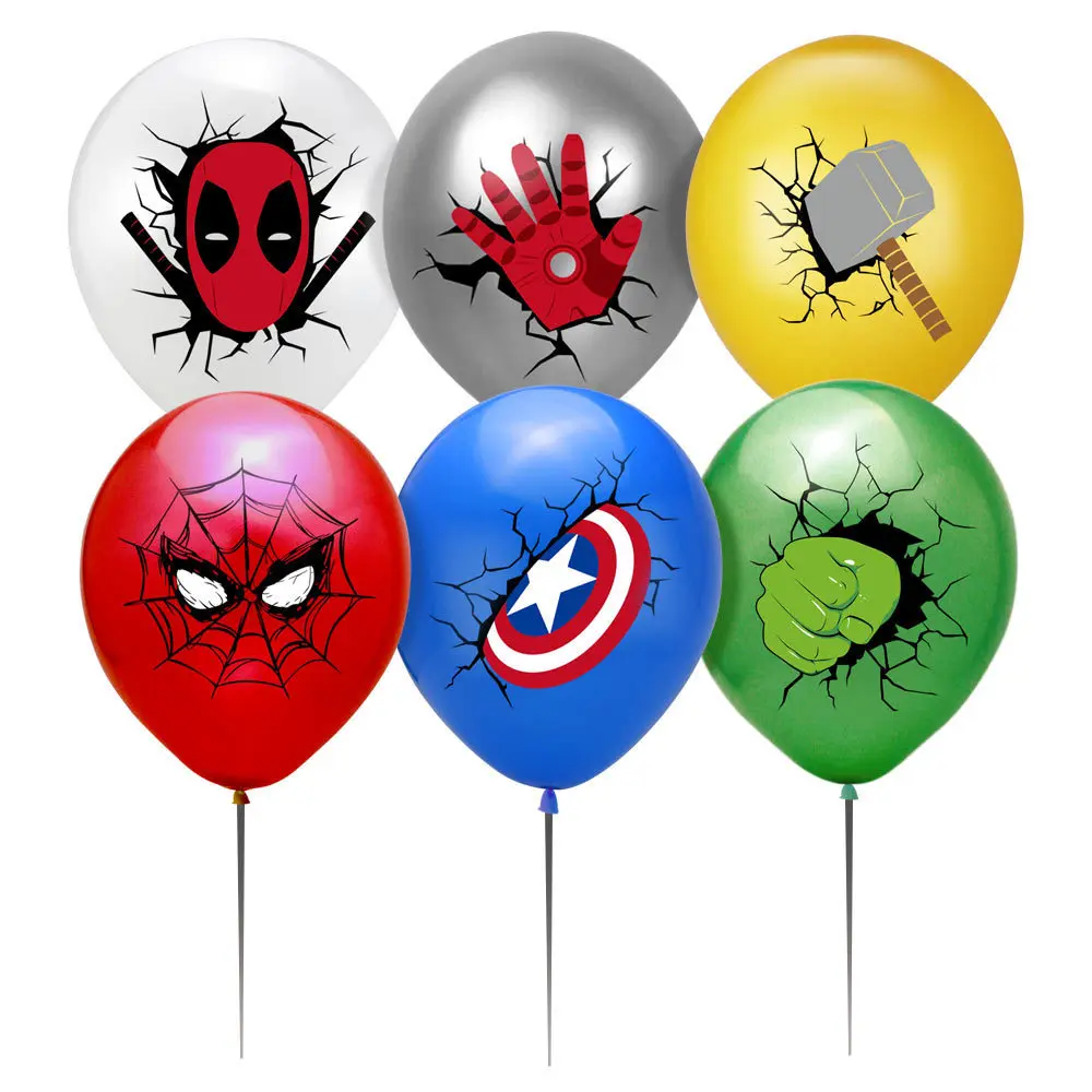 Wunder Superheld 10 Packungen Spider-Man Hulk Iron Man Latex Ballon Kinder Geburtstags feier Rächer Thema Party liefert