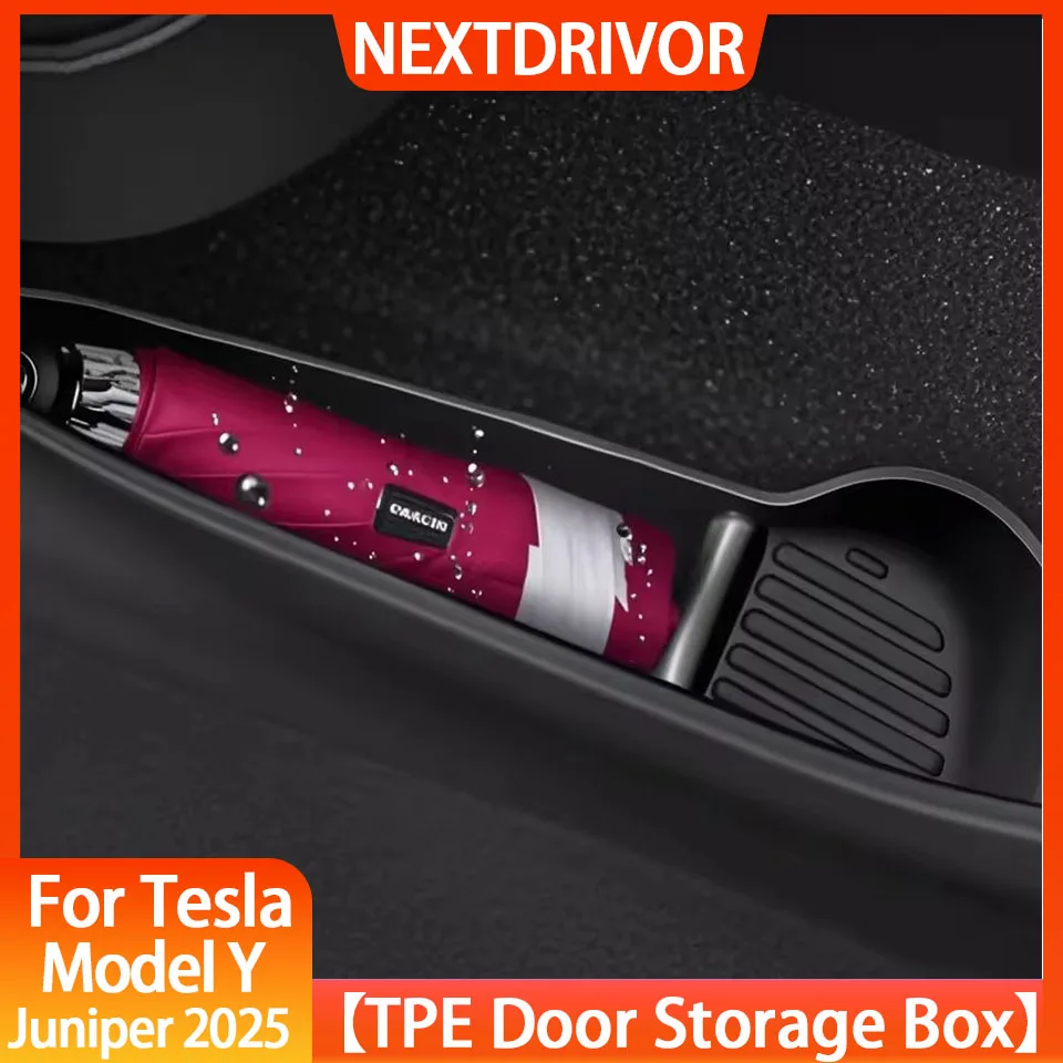

For Tesla Model3 / Model Y Juniper 2025 Door Side Storage Box Organizer, Front Rear Handle Armrest Tray Car Interior Accessories