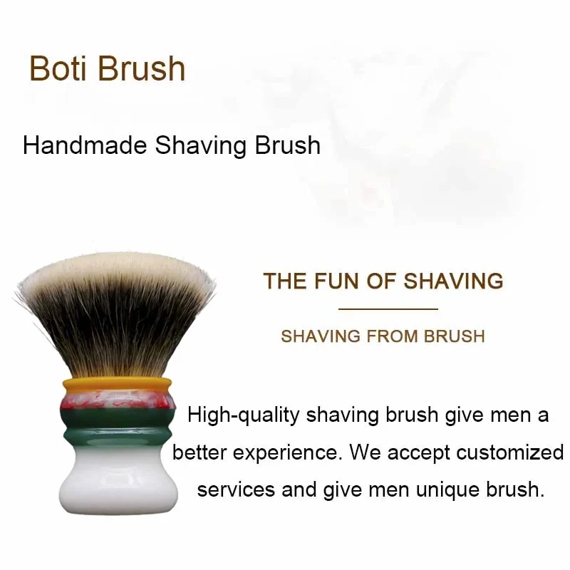 Boti Brush-Beard Brush Jam On The White Clouds Handle with SHD Giant NC Finest Two Band Badger Hair Knot Fan Type Shaving Tools