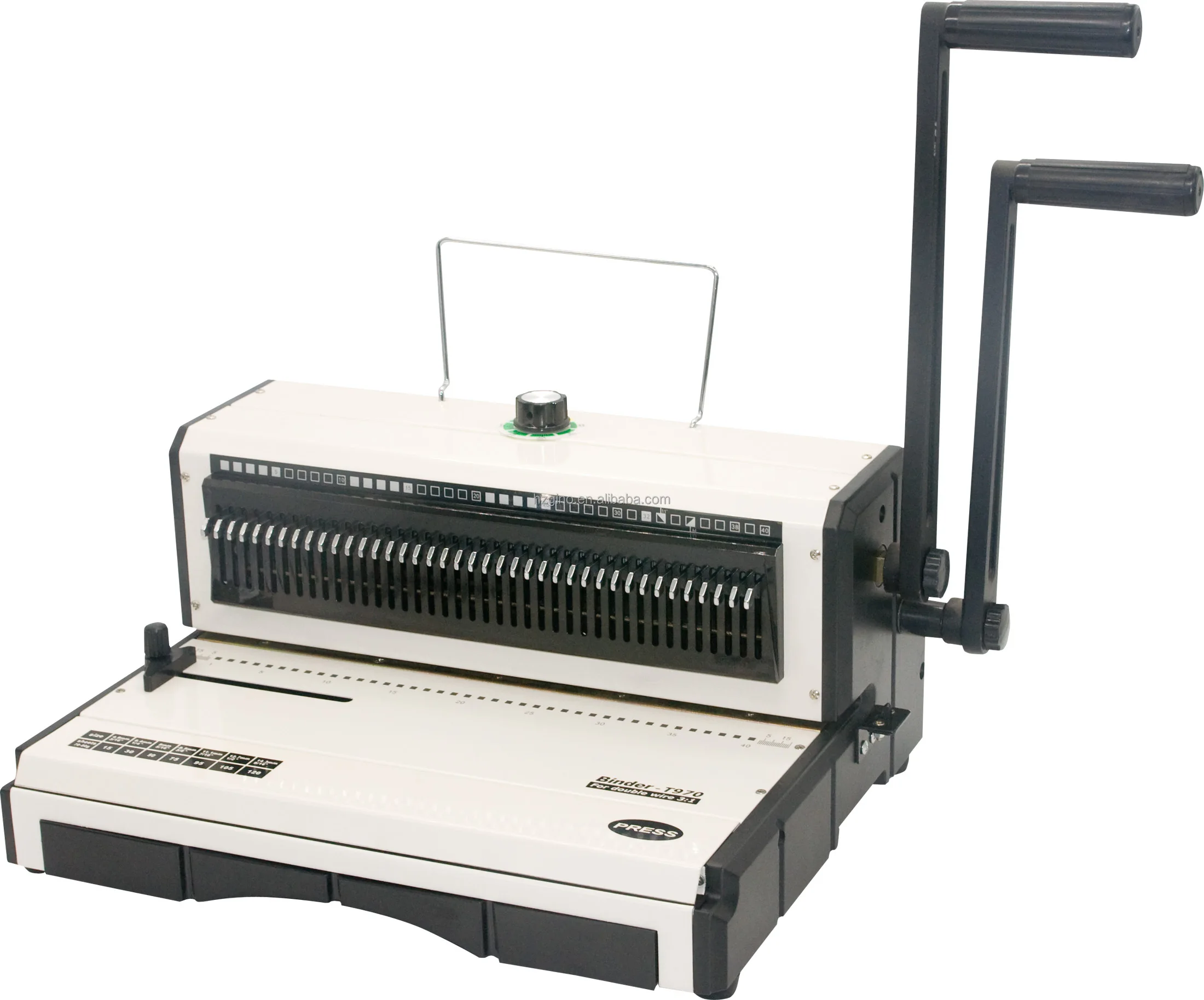 T970 Manual Double-Wire Binding Machine Punch 12-Sheet Capacity 120-Sheet Binding Sturdy Metal