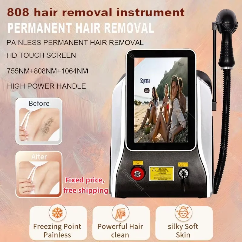 

755nm 808nm 1064nm Diode Multi Wavelengths Hair Removal Machine Cooling Head Painless Laser Epilator