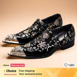 Handmade Black Genuine Leather Shoes for mens Derby Shoe Luxury Designer Loafers casual Men Oxfords Dress shoes man Plus size 48