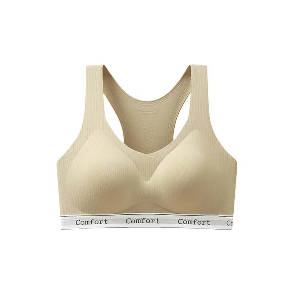 

Letter Wireless Deep V Bra Shockproof Anti-sagging Push Up Underwear Close-fitting Gathered Breasts Seamless Bras Yoga