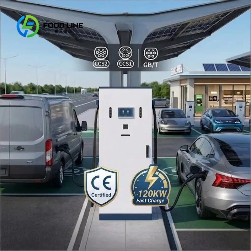 120kw dual gun dc fast ev charging station ip54 multi‑socket gbt ccs2 ccs1 for highway service station commercial operators