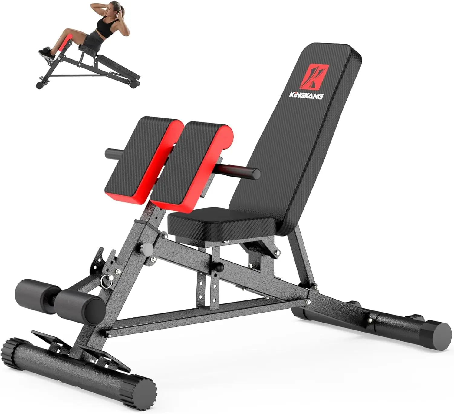 

Adjustable Weight Bench, Multi-Functional Roman Chair for Full Body Workout Hyper Back Extension Sit Up