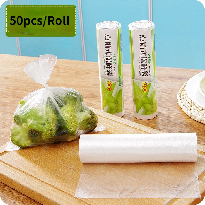 1 Roll Packaging Plastic Bags Disposable Wrap Kitchen Fresh Keeping Heat Sealer Food Saver Bags Vacuum Food Fruit Storage Bag