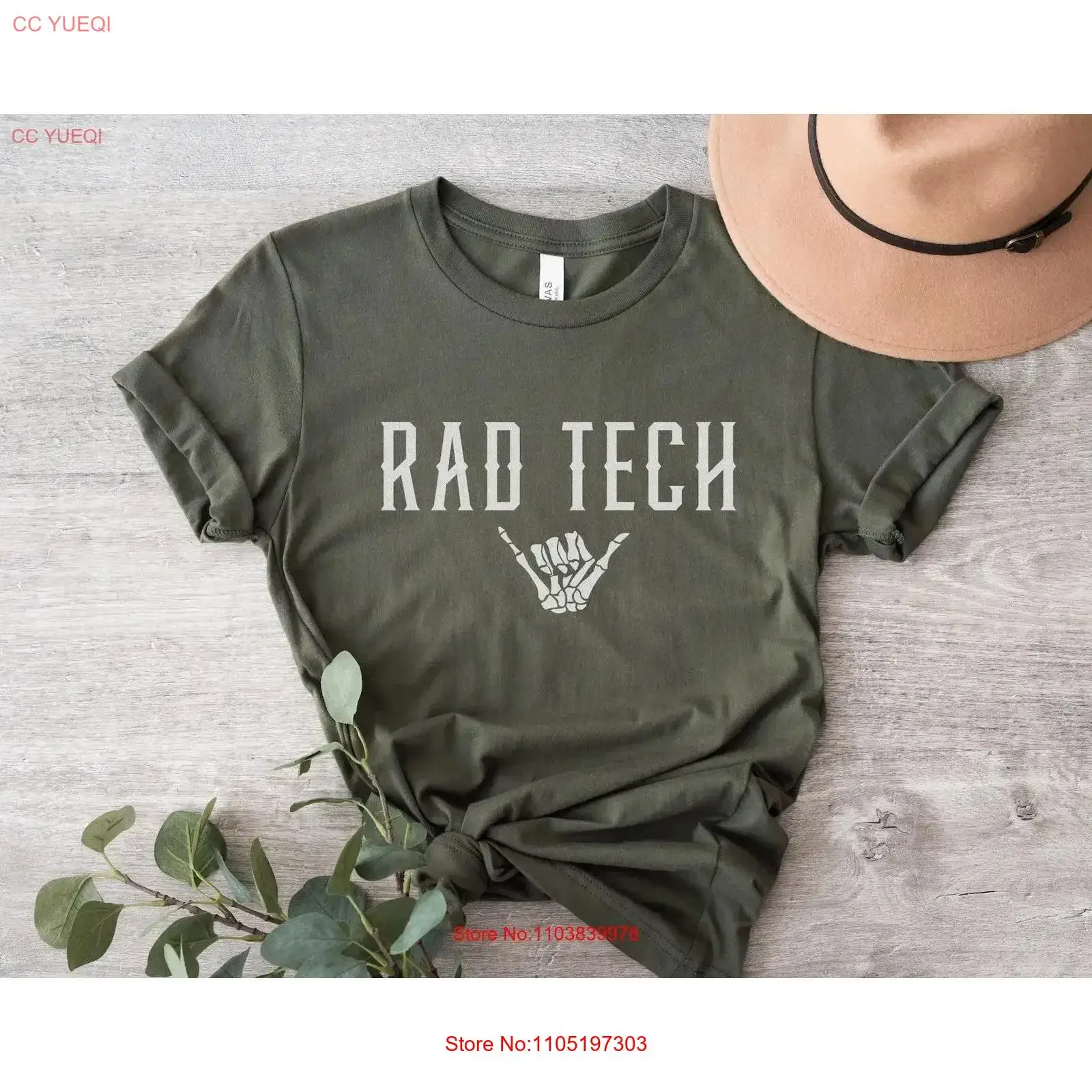 Camiseta Rad Tech para Técnico de Radiología, Diseño Vintage de Mano de Esqueleto con Rayos X, Ropa de Diseñador Lavada, Suave y Transpirable