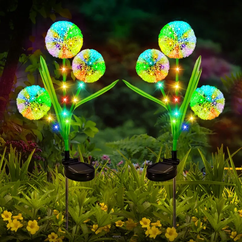 1pc Solar Garden Dandelion Light, Outdoor LED Solar Dandelion Lights, Decoration Light For Lawn, Balcony, Patio & Garden