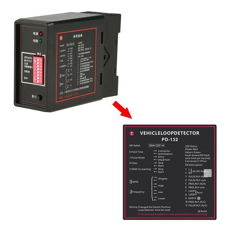 PD132 Single Channel Inductive Vehicle Loop Detector For The Car Parking Lot