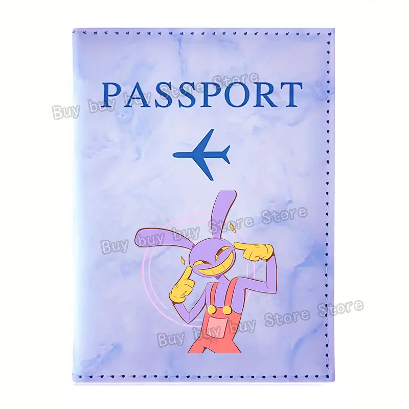 Anime Amazing Digital Circus Passport Case Cartoon Print Travel Passports Holder Plane Ticket Organizer Card Holder Coin Purse view 2