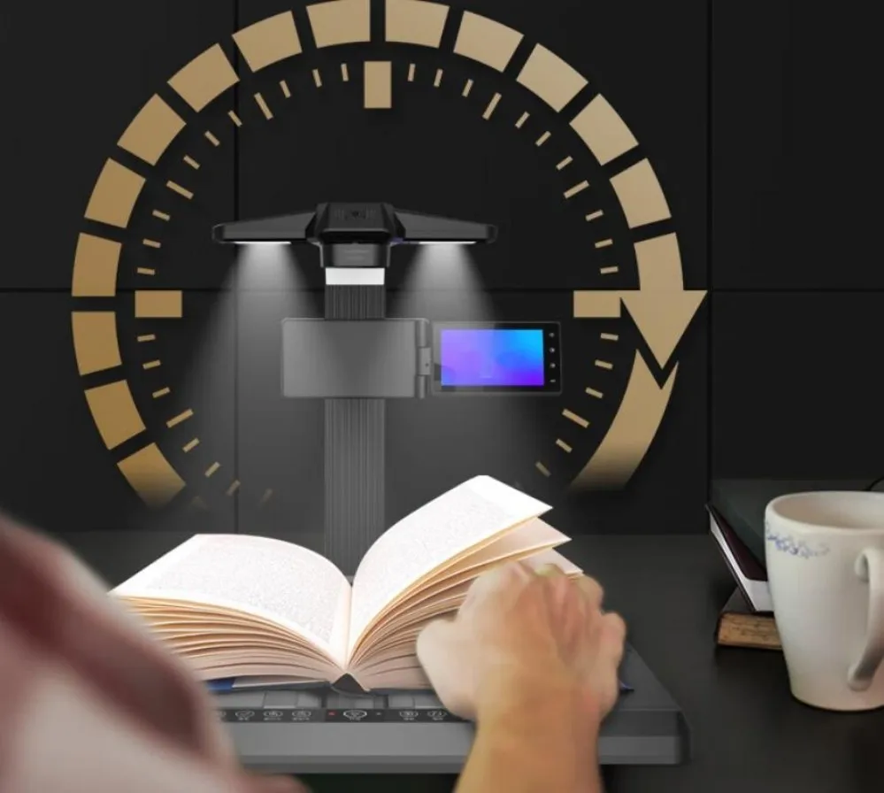 V-vormige boekscanner A3, oude boekscanner A3 met AI-stem