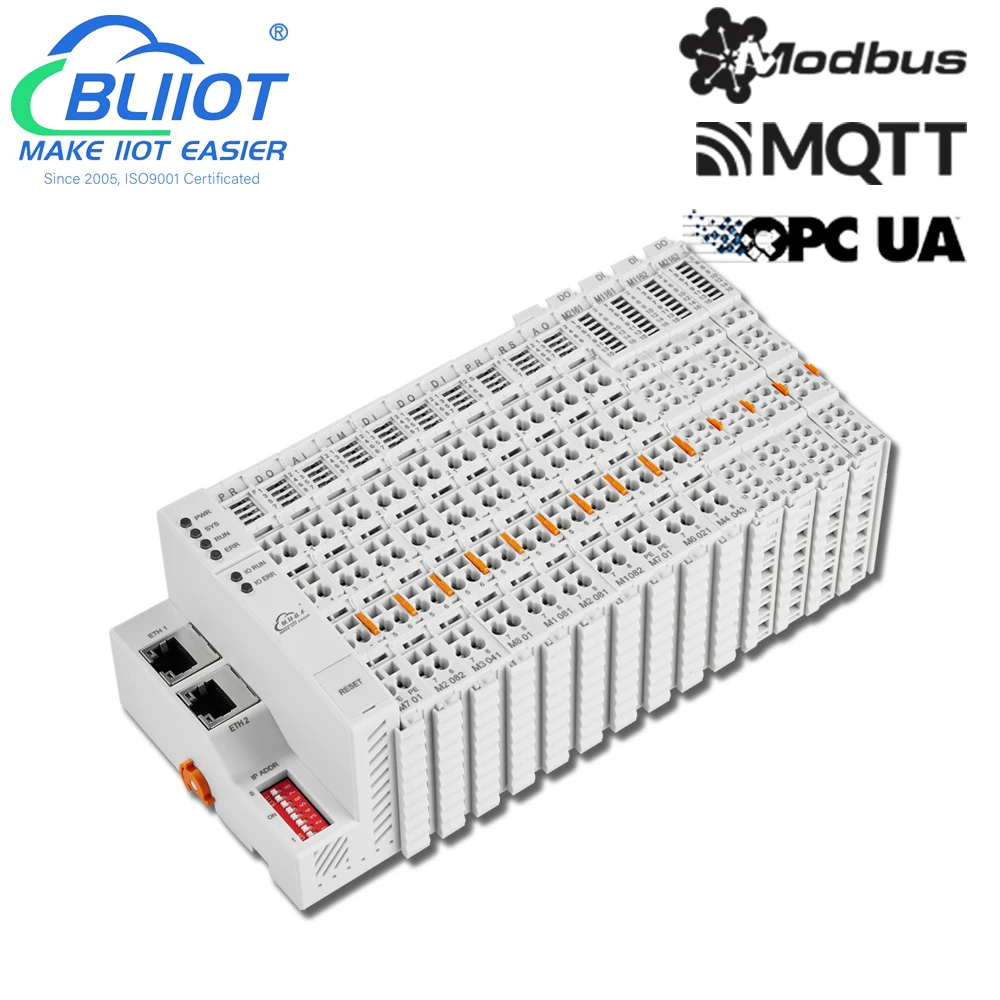 IIoT Industrial Modbus TCP MQTT OPC UA I/O Module Edge Comupting Logic Control Remote Ethernet IO Controller