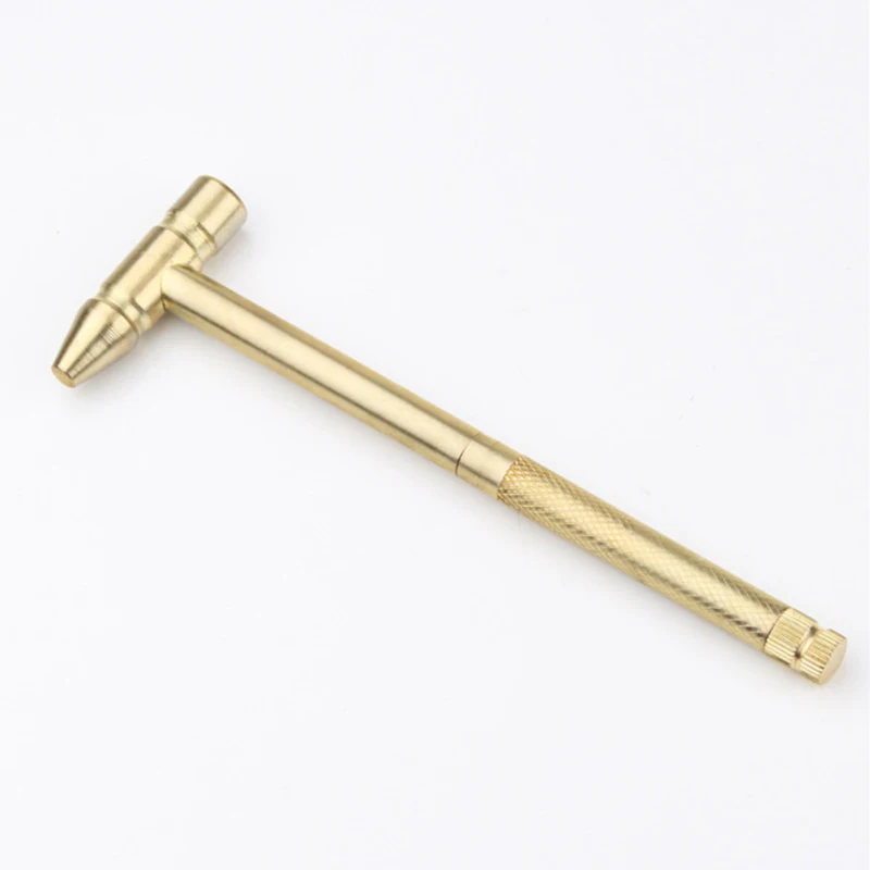 New 6 in 1 Micro Mini Multifunction Multi Brass Hammer 3 kinds Screwdriver Bits Pocket DIY Tools small round hammer 5 in 1