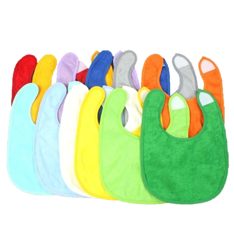 

12PCS Toddler Burp Cloth Nursing Bib Breathable Baby Solid Color Drooling Bib