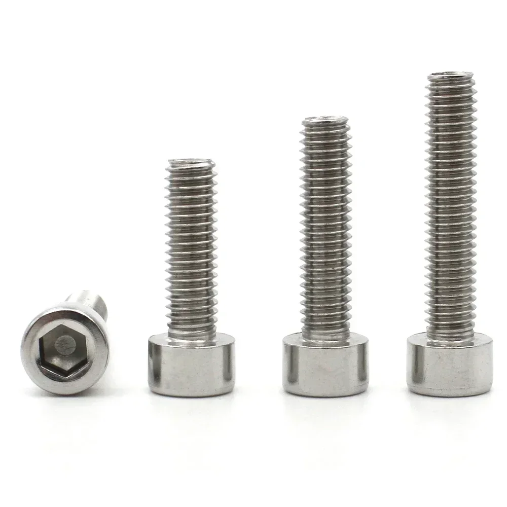 Bulk Pack 2-20pcs Hex Socket Cap Head Allen Screws Bolts M1.6-M8 DIN912 304 Stainless Steel A2-70 No Knurled Cap for Hardware An